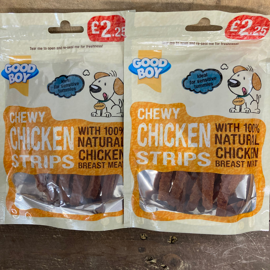 3x Good Boy Chewy Chicken Strips Dog Treats (3x70g) & Low Price Foods Ltd