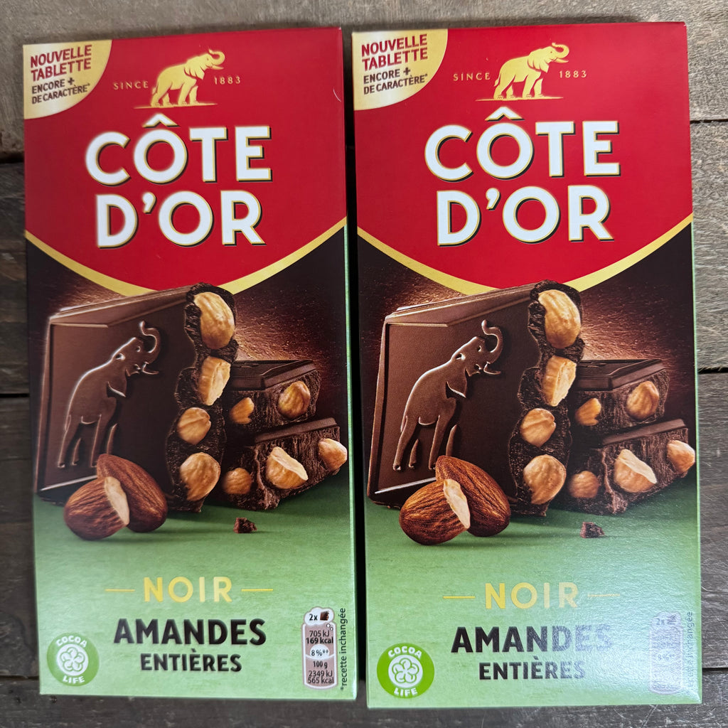 2x Cote d'Or Dark Chocolate Whole Almonds Bars (2x180g) &