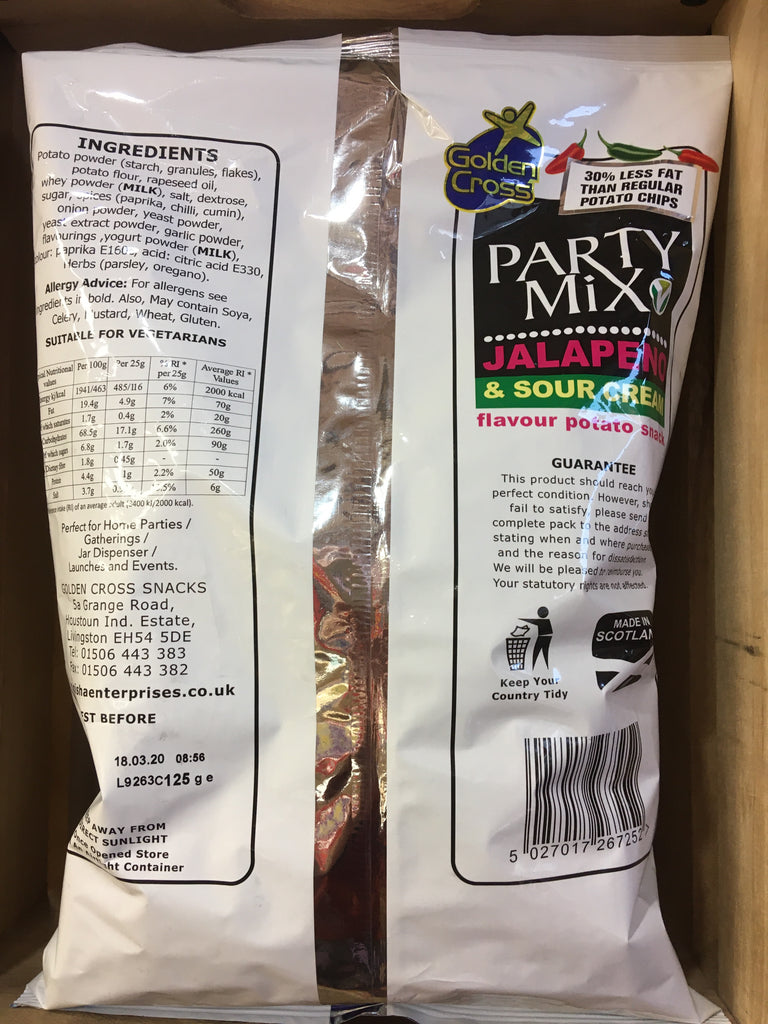 6x LowPrice Party Mix Jalapeno & Sour Cream Share Bag (6x125g) & Low Price Foods Ltd