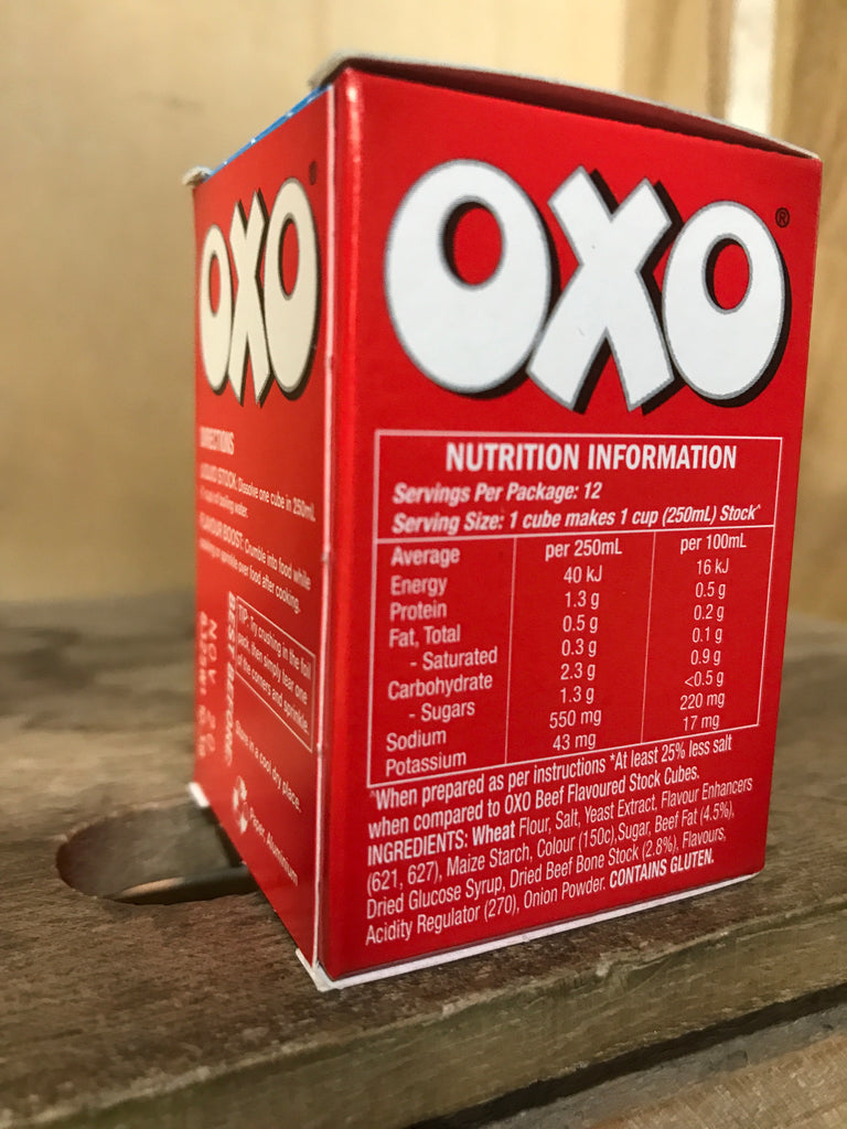 Packaging pack carton box food oxo stock cubes ingredients beef hi-res stock  photography and images - Alamy