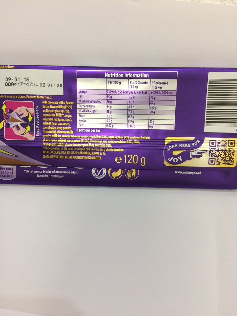 Cadbury Dairy Milk Oreo Peanut Butter Flavour 120g Bar & Low Price