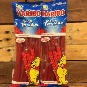 2x HARIBO MEGA TORCIDAS Strawberry Gummy Candy Sticks (2x200g)