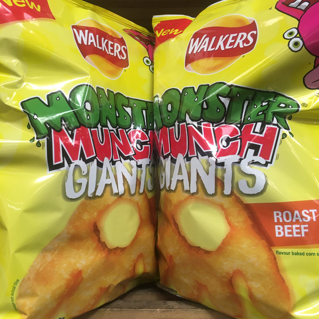 4x Monster Munch Giants Roast Beef Sharing Bags (4x85g) & Low Price