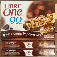 12x Fibre One 90 Calorie Milk Chocolate Popcorn Bars (3 Packs of 4x21g)