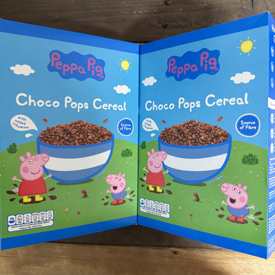 2x Peppa Pig Choco Pops Cereal Boxes (2x375g)