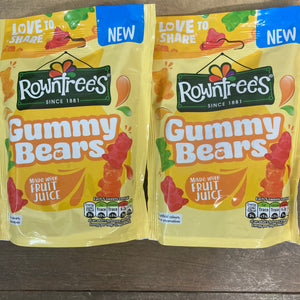 2x Rowntrees Gummy Bears Share Bags (2x115g)