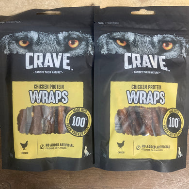 Crave Natural Grain Free Chicken Protein Wraps Adult Dog Treats