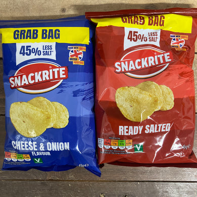 15x Snackrite Variety 45% Less Salt Crisps Grab Bags