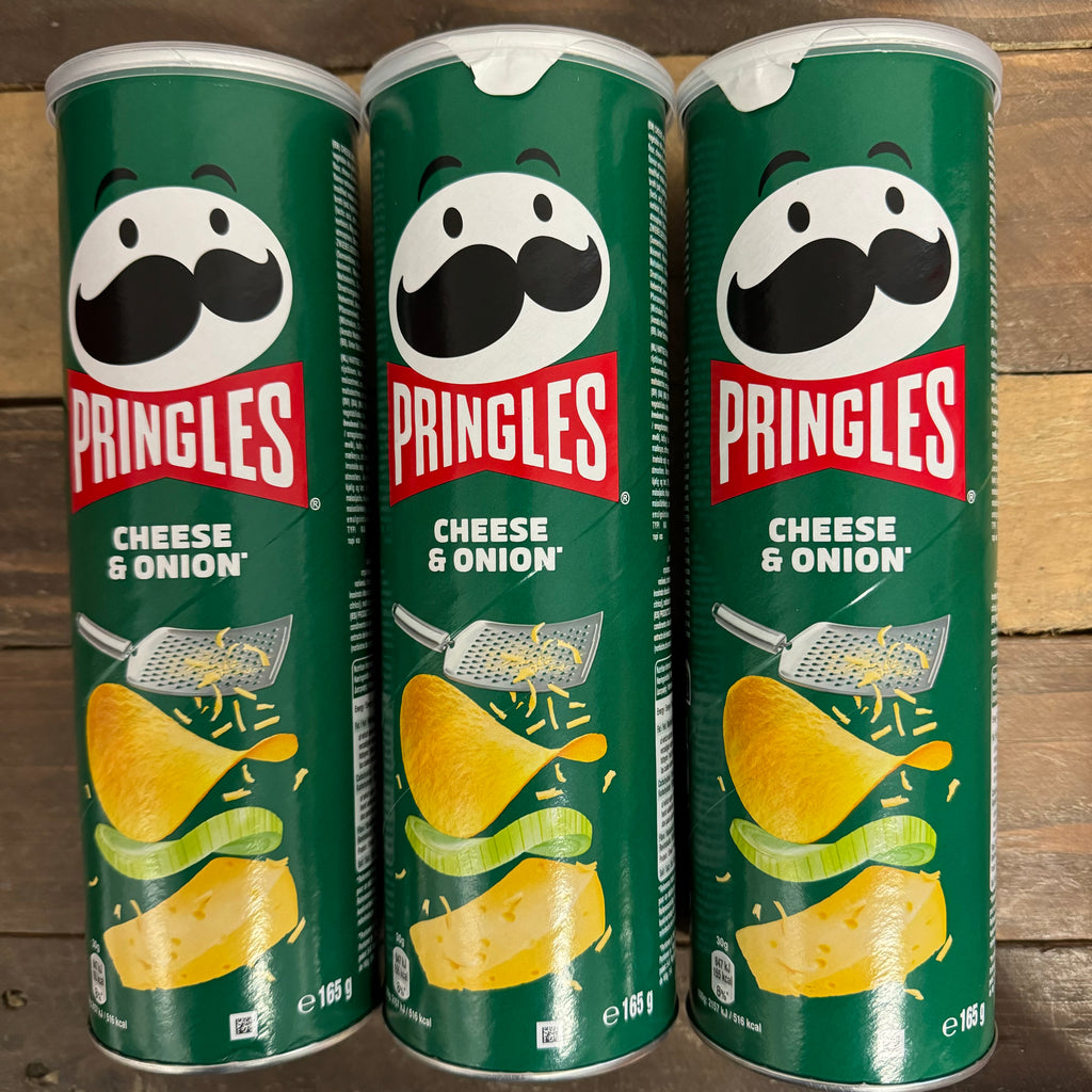 3x Pringles Cheese & Onion Crisps Cans (3x165g) & Low Price Foods Ltd