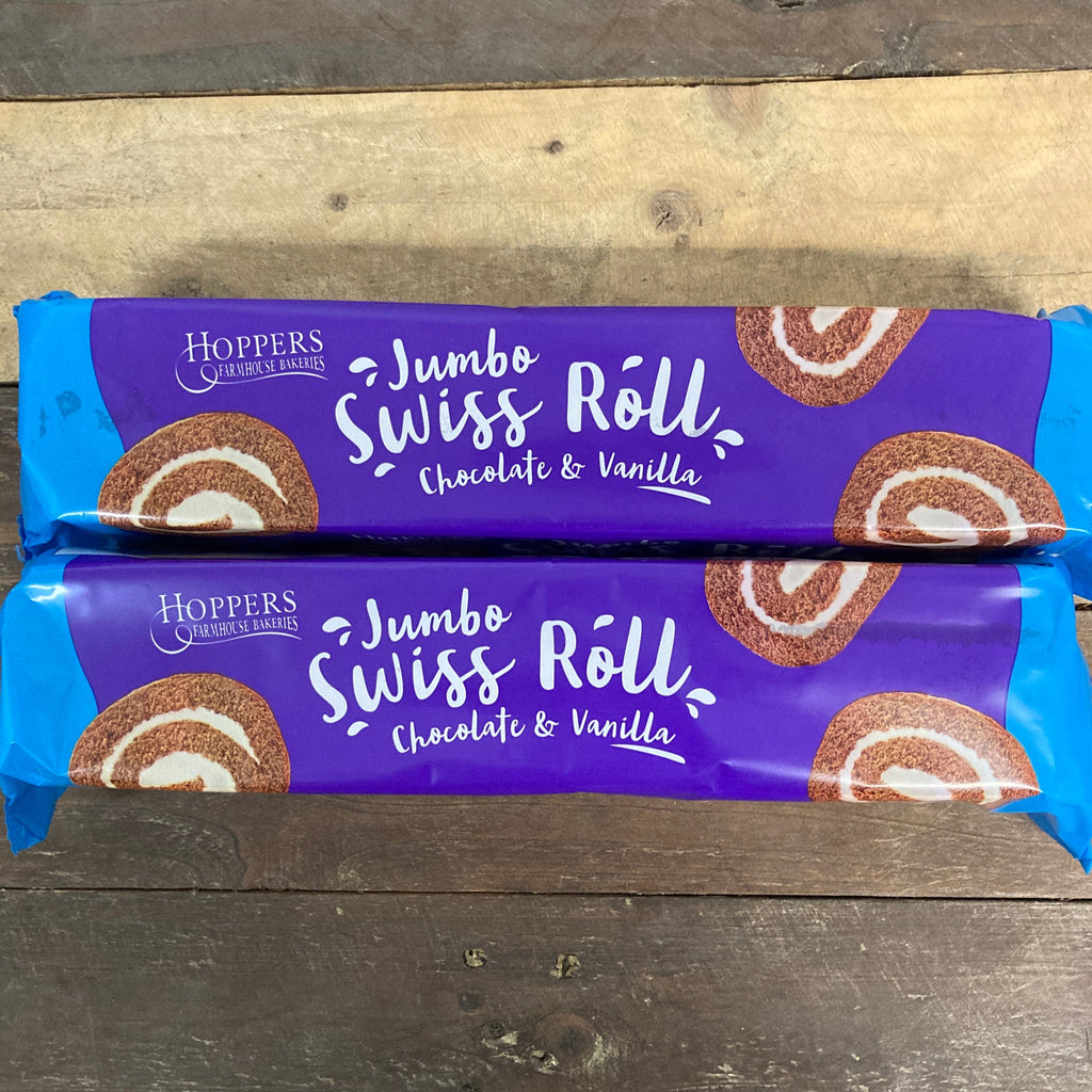 2x Hoppers Jumbo Chocolate & Vanilla Swiss Rolls (2x390g) & Low Price