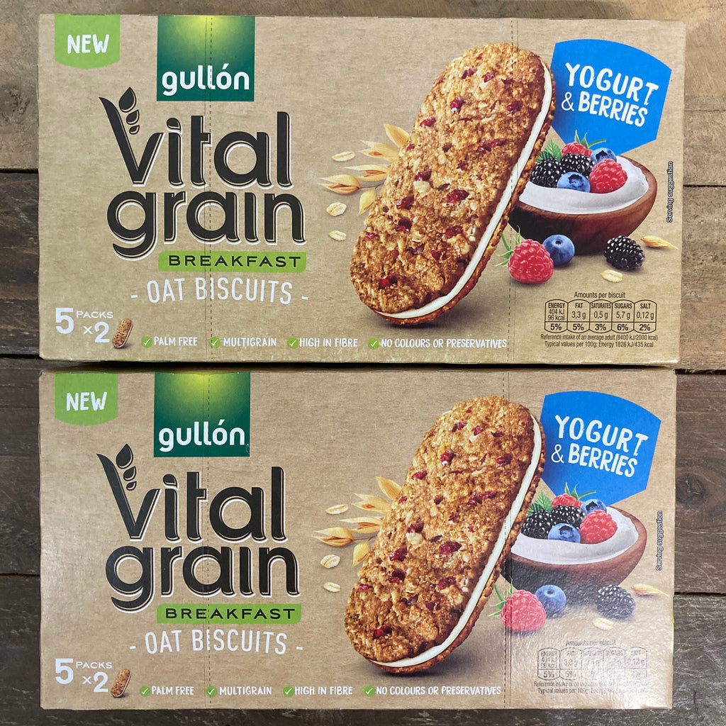 10x Gullon Vital Grain Yogurt & Berries Breakfast Oat Biscuits (2 Pack