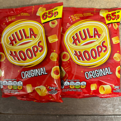 12x Hula Hoops Original Potato Rings Bags (12x34g)