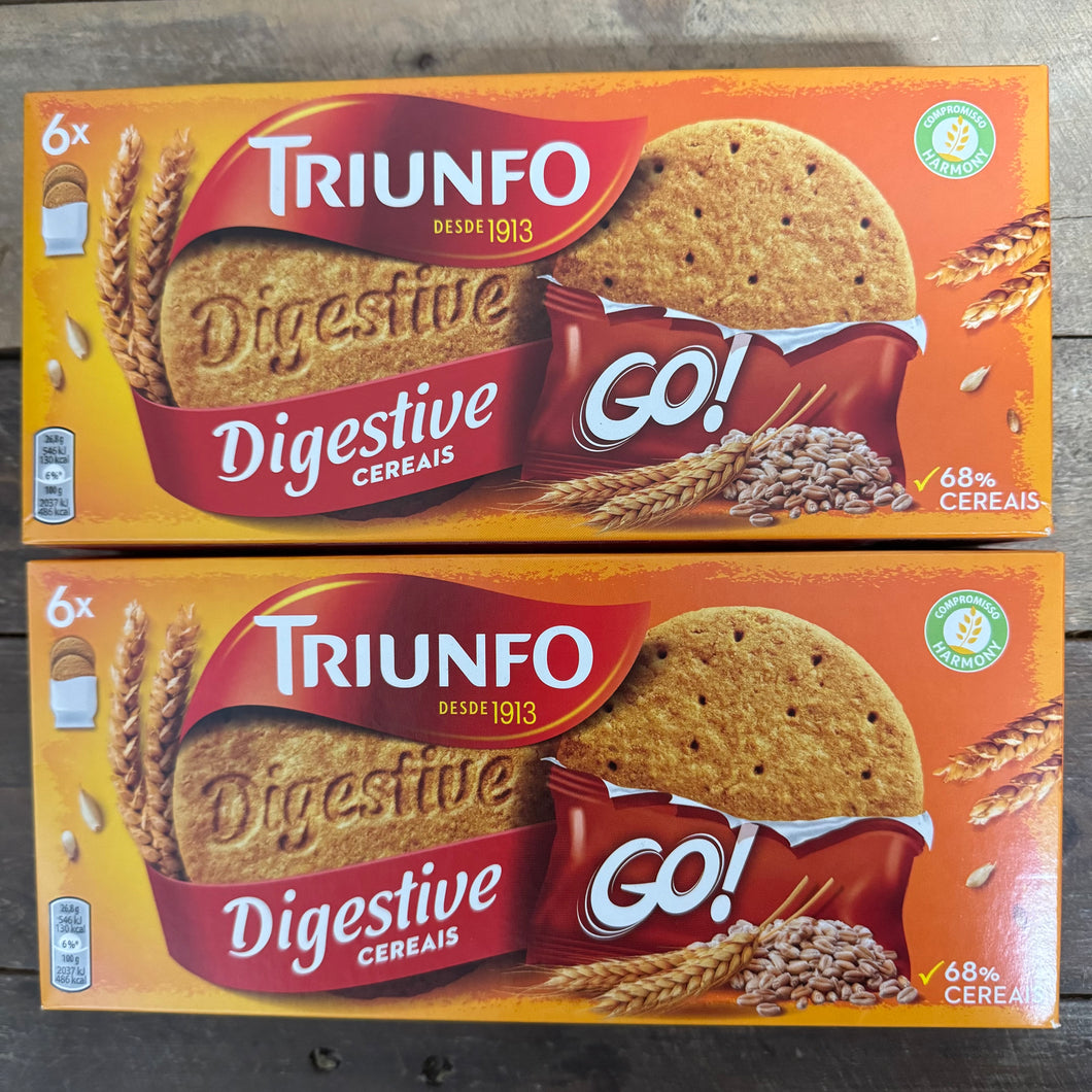 12x Triunfo Digestive Go Biscuits Twin Packs (2x Boxes of 6 Twin Packs)