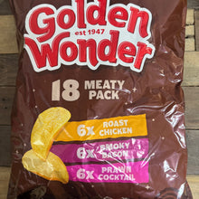 18x Golden Wonder Meaty Crisps Bags (1 Pack of 18x25g)