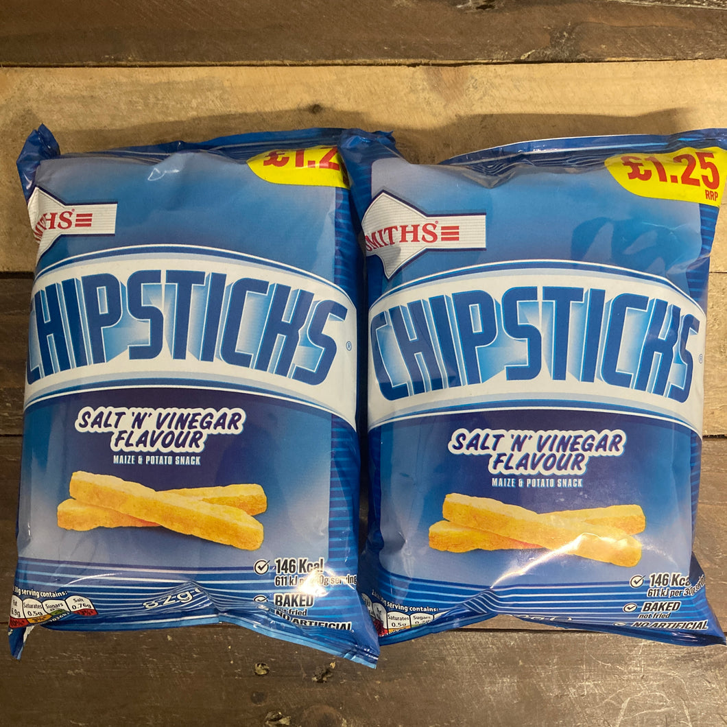 4x Smiths ChipSticks Salt'n'Vinegar Share Bags (4x82g) & Low Price ...