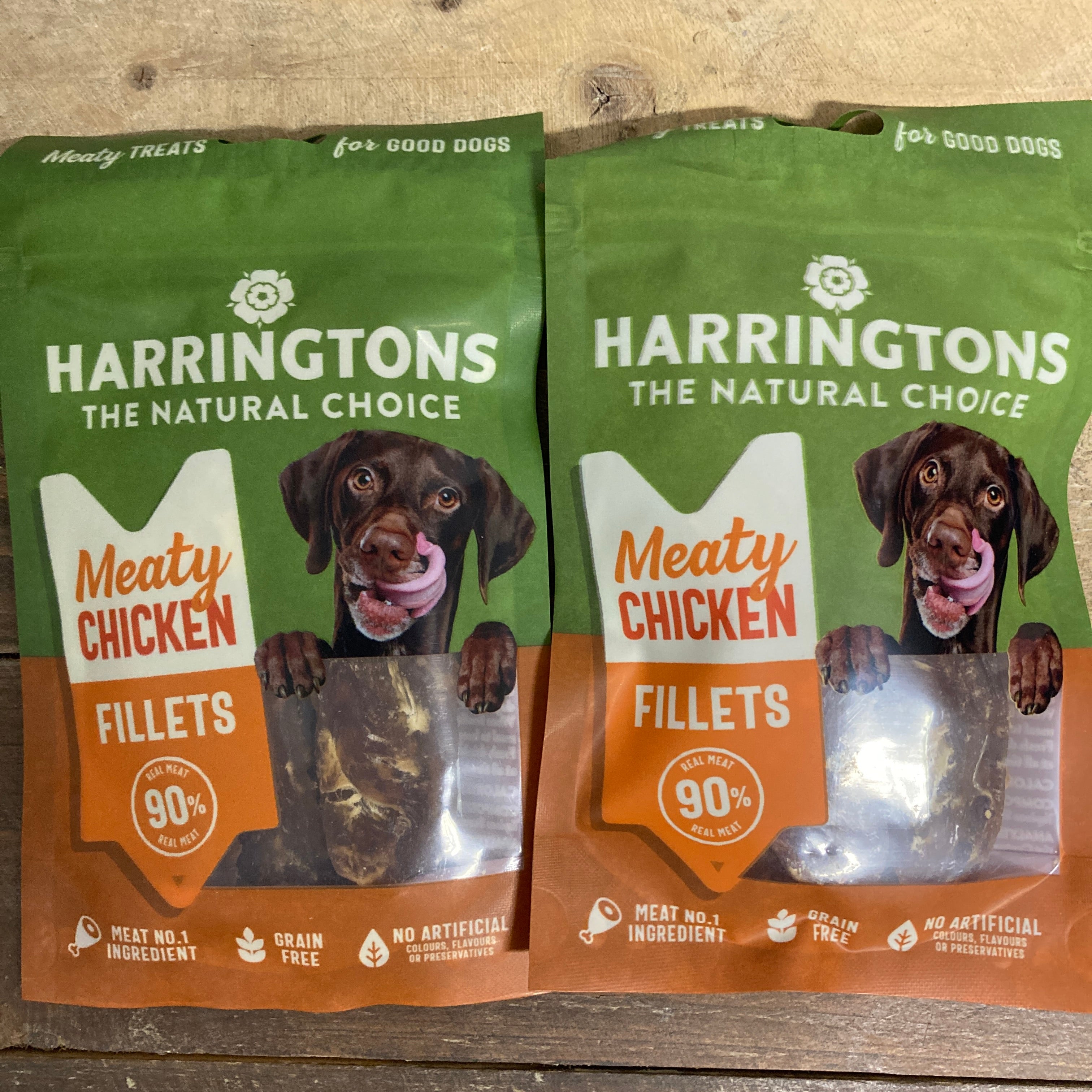 8x Harringtons Meaty Chicken Fillets Dog Treats 8x70g Low