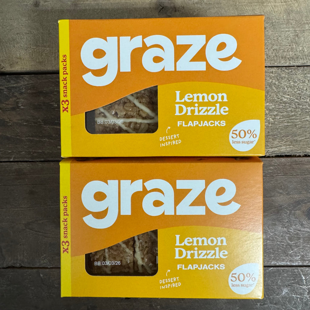 6x Graze Snack Box Lemon Drizzle Flapjacks Packs (2 Boxes of 3x50g ...