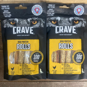 Crave Grain Free High Protein Chicken Meaty Rolls Dog Treats