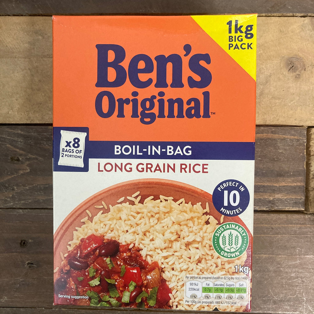 Benz Rice 45kg 1Kg Ben's Original Long Grain Rice (1x Box of 8 bags) & Low Price Foods Ltd