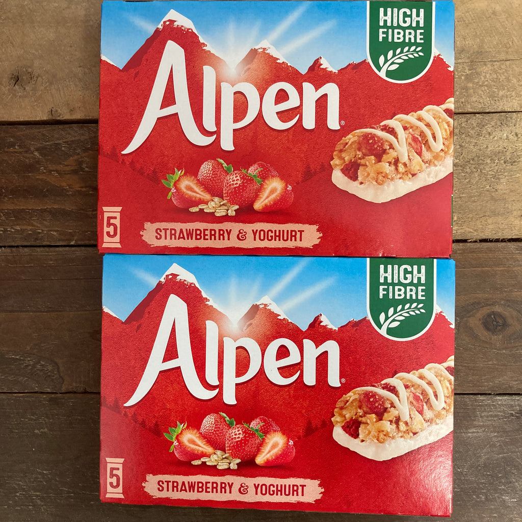 15x Alpen Strawberry & Yoghurt Cereal Bars (3 Packs of 5x29g) & Low ...