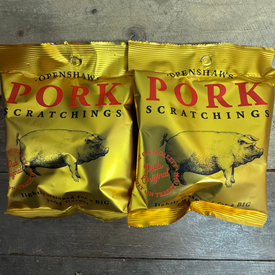 6x Openshaws Pork Scratchings Bags (6x35g)