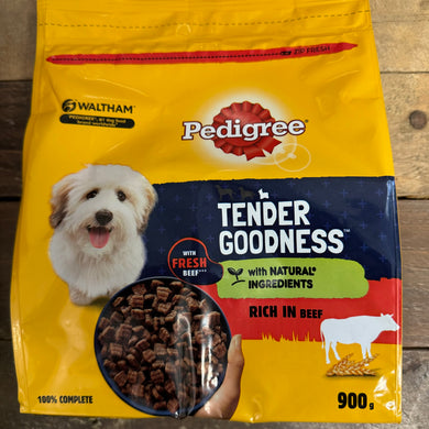 1.8Kg Pedigree Tender Goodness Beef Dog Food (2x900g Bags)
