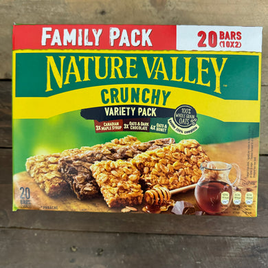 20x Nature Valley Crunchy Variety Pack Cereal Bars (1 Box of 10x42g Twin Bar Packs)