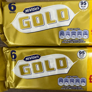 18x Mcvities Gold Biscuit Bars (3 Packs of 6 Bars)