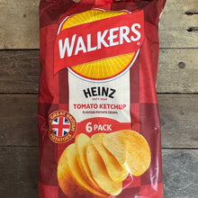 12x Walkers Heinz Tomato Ketchup Crisps Bags (2 Packs of 6x25g)