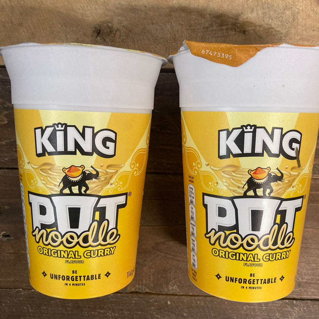 Kin Pot 2x Pot Noodle Original Curry Instant Noodles King Pots (2x114g) & Low ...