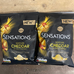 6x Walkers Sensations Mature Cheddar Cheese & Chilli Crisps Bags (6x40g)