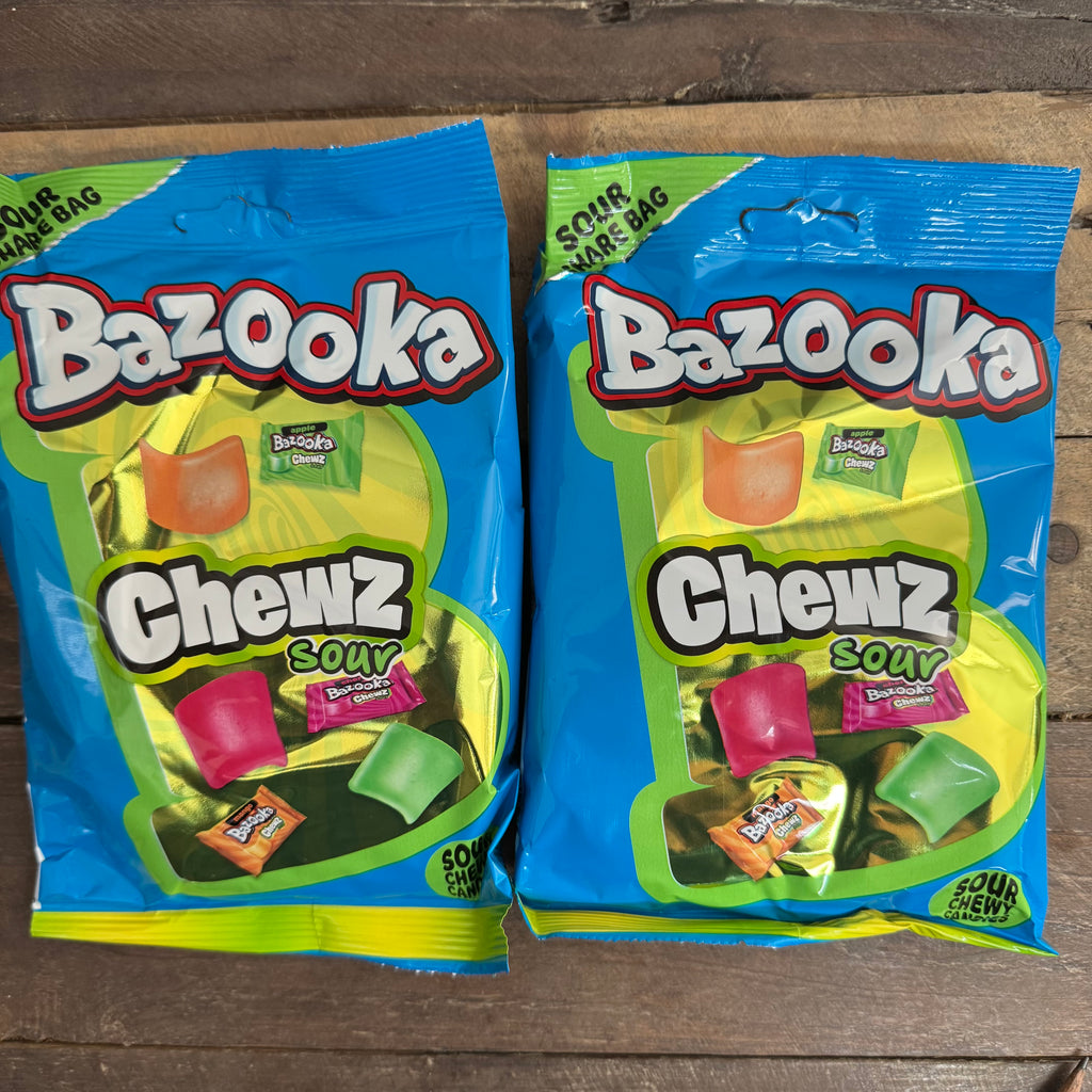 3x Bazooka Chewz Sour Share Bags (3x120g) & Low Price Foods Ltd