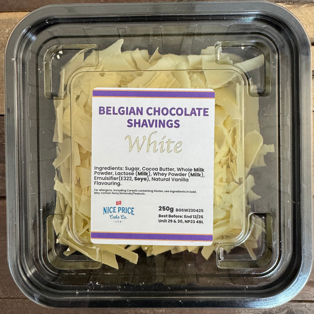 Belgian White Chocolate Shavings