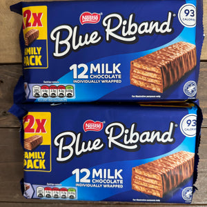 Blue Riband Choc 24x Blue Riband Milk Chocolate Wafer Biscuit Bars (2 Packs of 12x18g ...