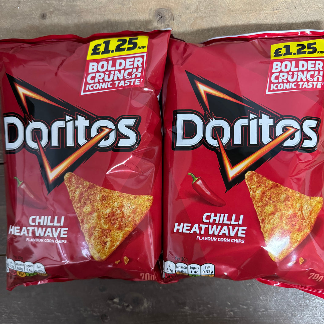 6x Doritos Chilli Heatwave Tortilla Chips Share Bags (6x70g)