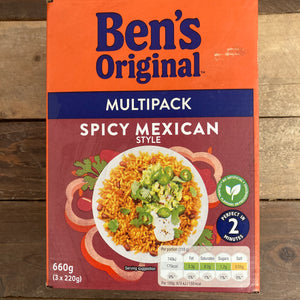 3x Ben's Original Spicy Mexican Microwave Rice Bags (1 Box of 3x220g)