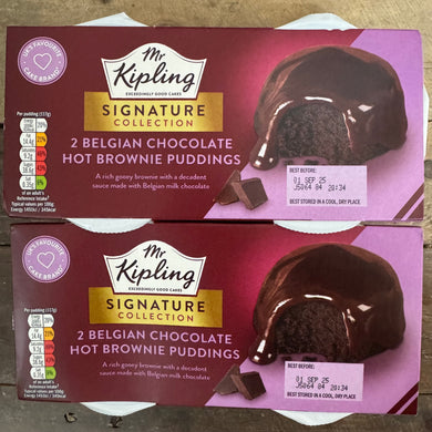 4x Mr Kipling Signature Belgian Chocolate Brownie Puddings (2 Packs of 2)