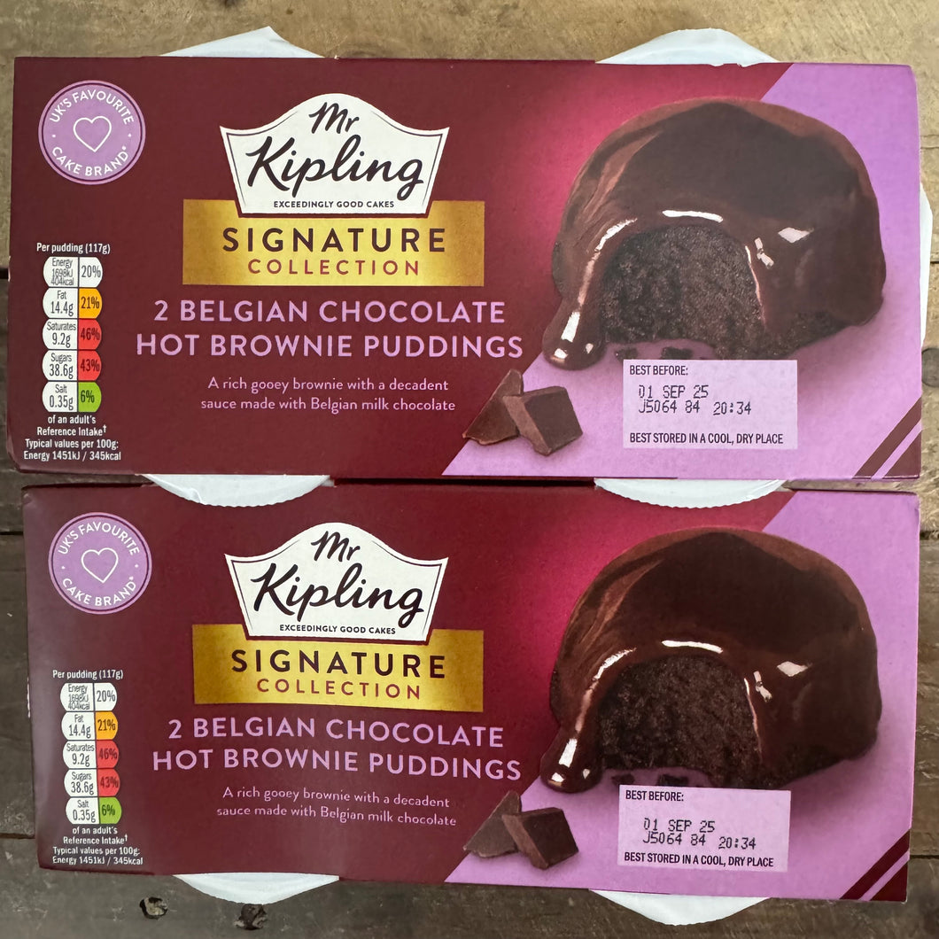 4x Mr Kipling Signature Belgian Chocolate Brownie Puddings (2 Packs of 2)