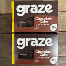 6x Graze Snack Box Chocolate Cake Flapjacks Packs (2 Boxes of 3x50g)