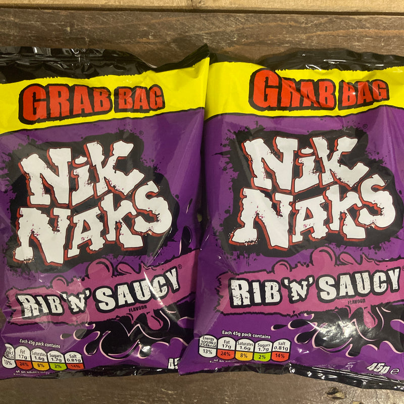 6x Nik Naks Rib & Saucy Grab Bags (6x45g) & Low Price Foods Ltd