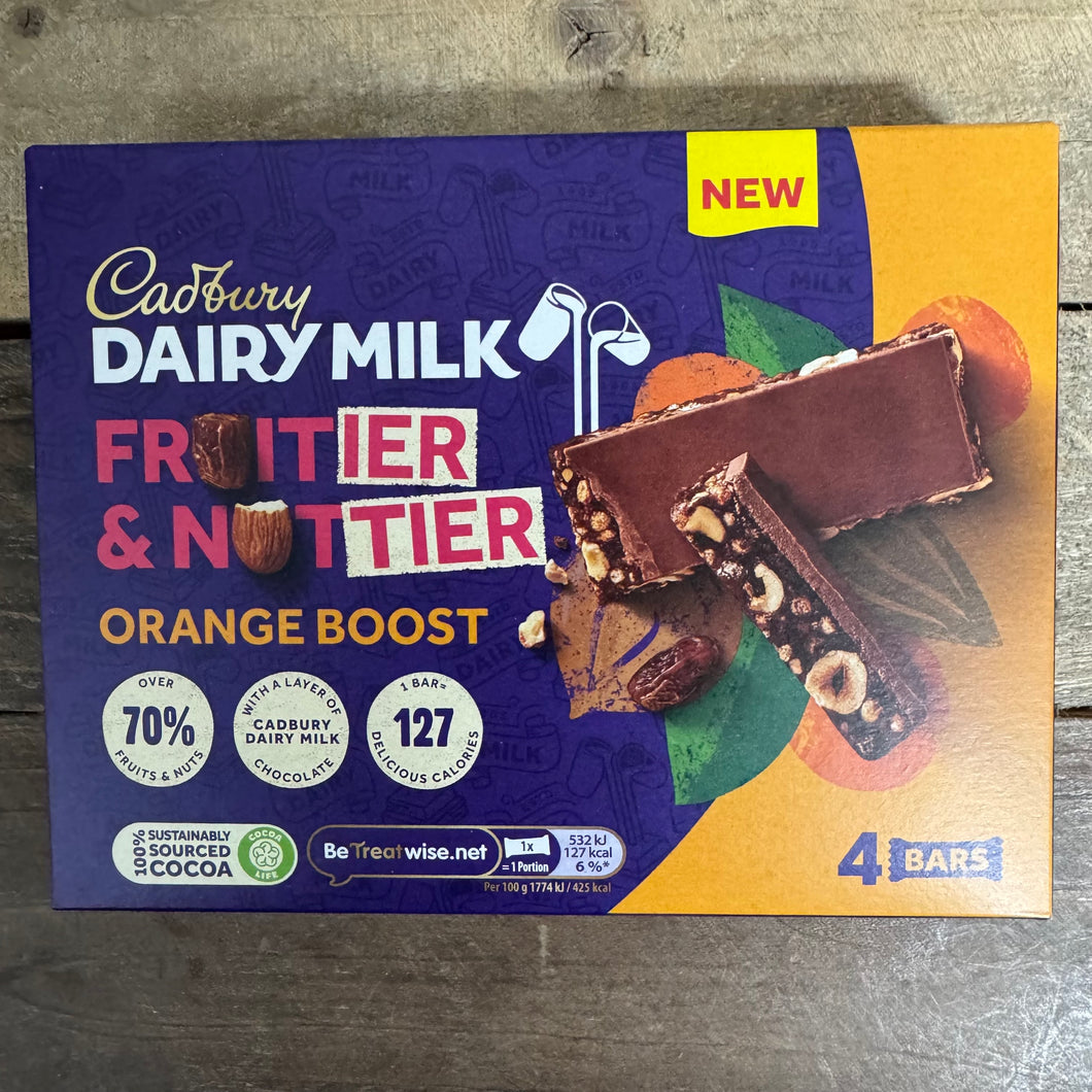 Cadbury Dairy Milk Fruitier & Nuttier Orange Boost Chocolate Bars