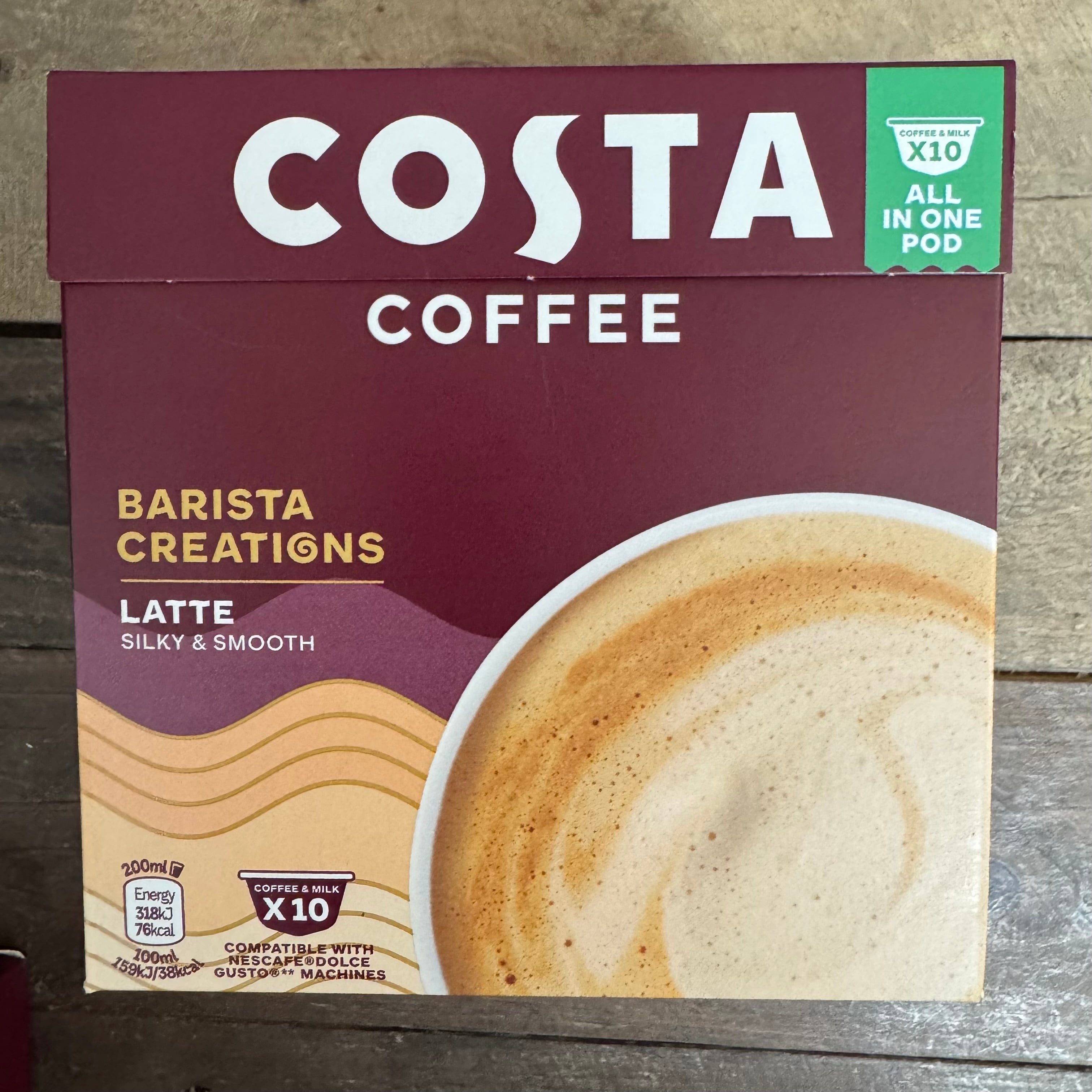 20x Costa Coffee Barista Creations Latte Dolce Gusto Pods (2 Boxes