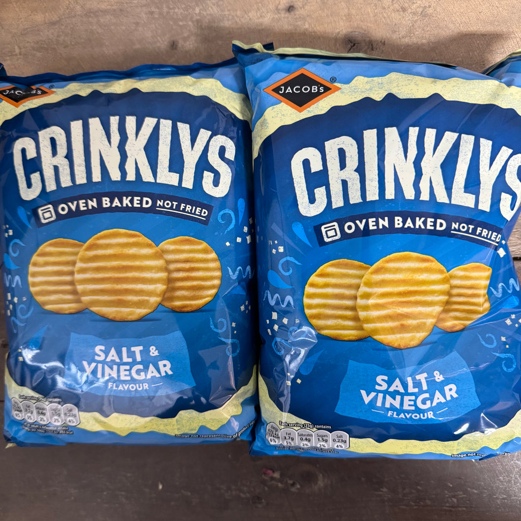 3x Jacob’s Crinklys Salt & Vinegar Share Bags (3x150g)