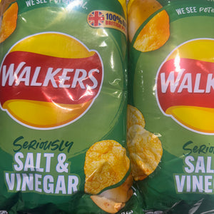3x Walkers Salt & Vinegar Crisps Sharing Bags (3x150g)