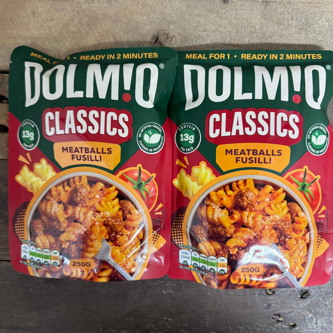 2x Dolmio Classics Meatballs Fusilli Pasta Ready Meals (2x250g) & Low ...