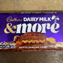 2x Cadbury Dairy Milk & More Nutty Praline Crisp Chocolate Bars (2x180g)