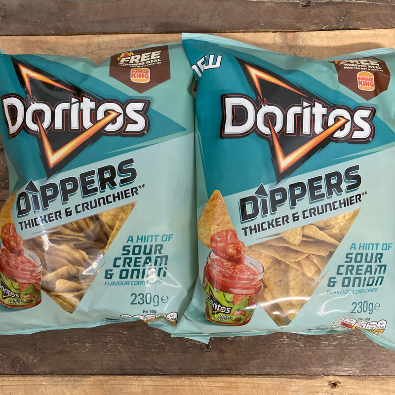 2x Doritos Dippers Sour Cream & Onion Tortilla Chips Bags (2x230g) & Low Price Foods Ltd