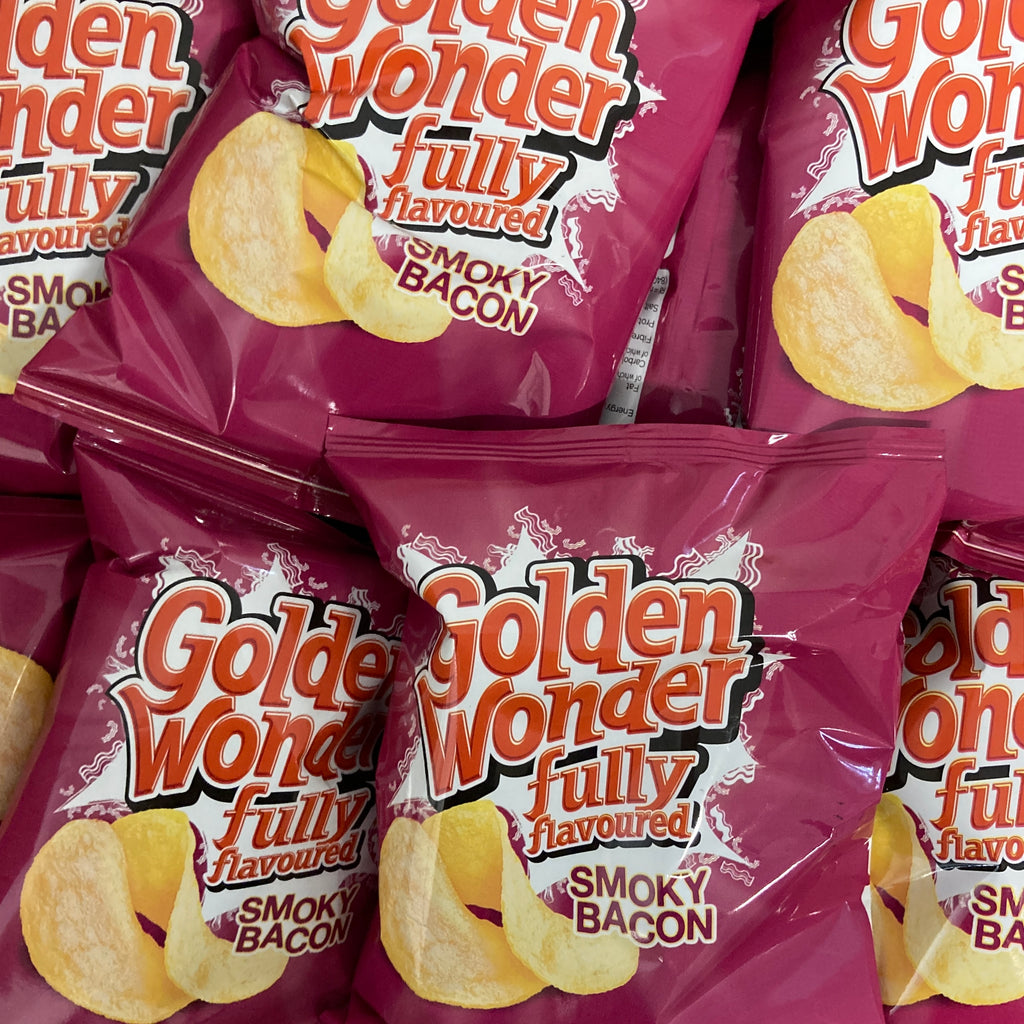 12x Golden Wonder Smoky Bacon Crisps Bags (12x32.5g) & Low Price Foods Ltd
