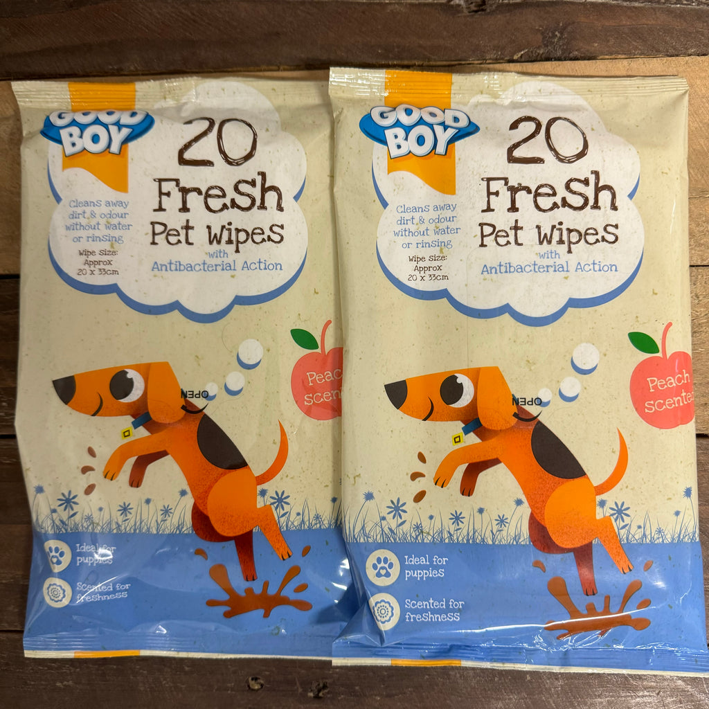 60x Good Boy Antibacterial Dog & Puppy Wipes (3 Packs of 20 Wipes