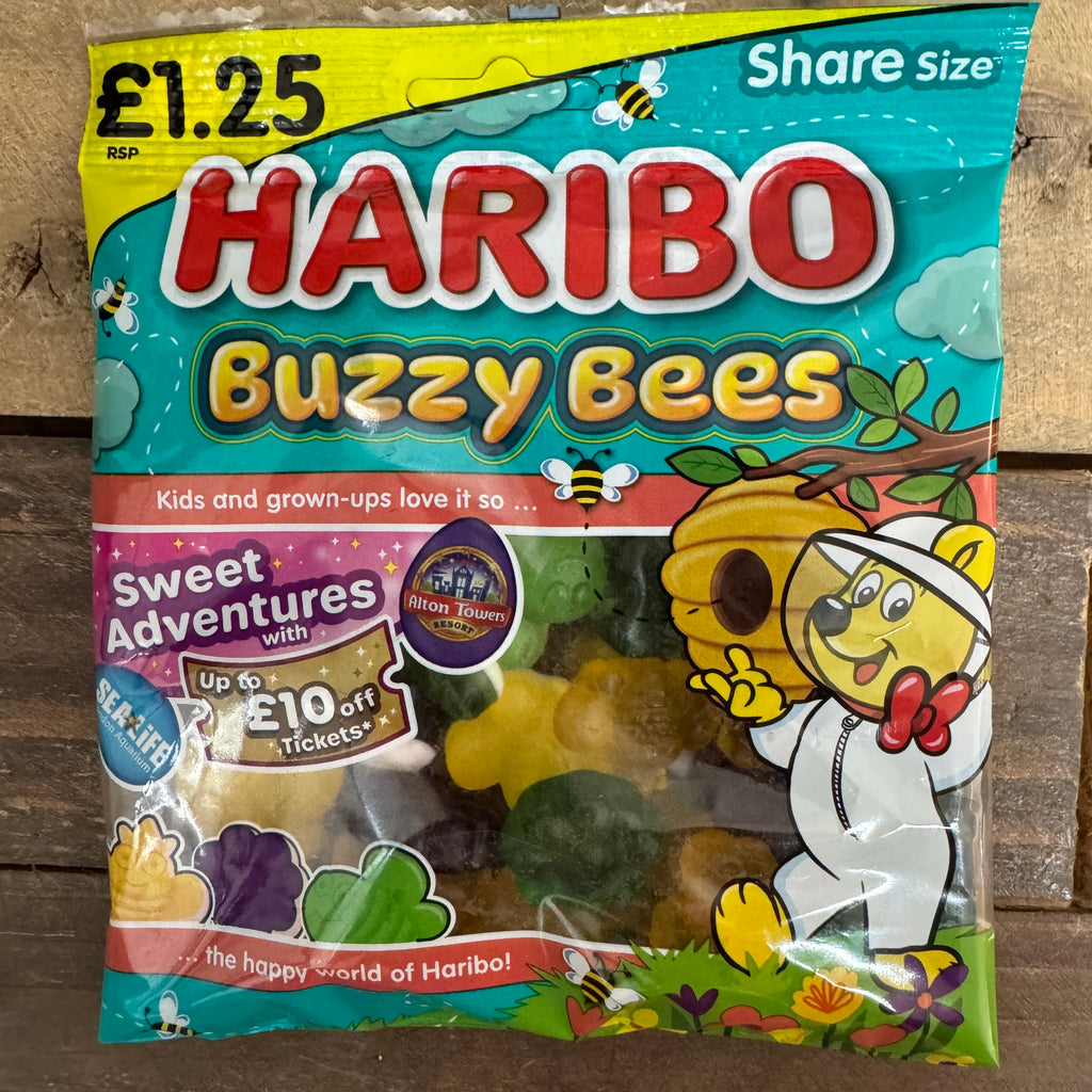 3x HARIBO Buzzy Bees Fruit Flavour Jelly & Foam Sweets Sharing Bags (3 ...